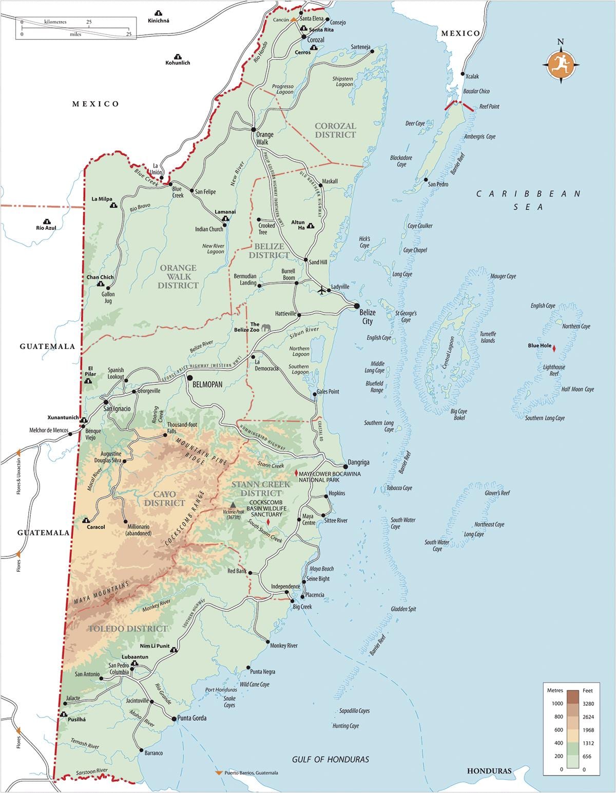 ਨਕਸ਼ਾ ofBelize ਸੈਰ ਸਪਾਟਾ ਪਿੰਡ 