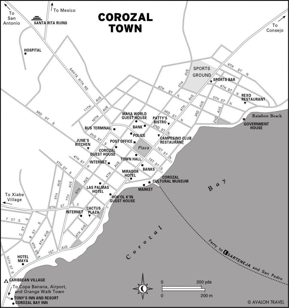 ਨਕਸ਼ਾ ਦੇ corozal ਸ਼ਹਿਰ ਬੇਲਾਈਜ਼